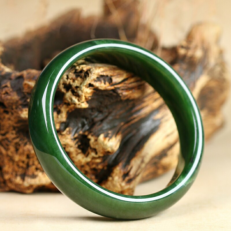 Tian Natuurlijke Bangles Ronde Brede Birmese Emerald Armband Charm Hoge Sieraden Jade Dames Armband Voor Vrouwen Sieraden