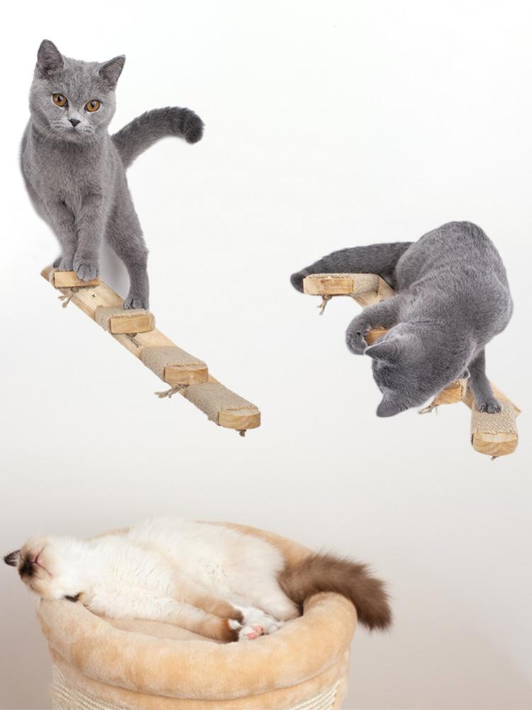 Étagère murale d'escalier pour animal de compagnie, étagère d'escalade pour chat, cadre pour échelle, plateau à sauter, meuble pour animal de compagnie