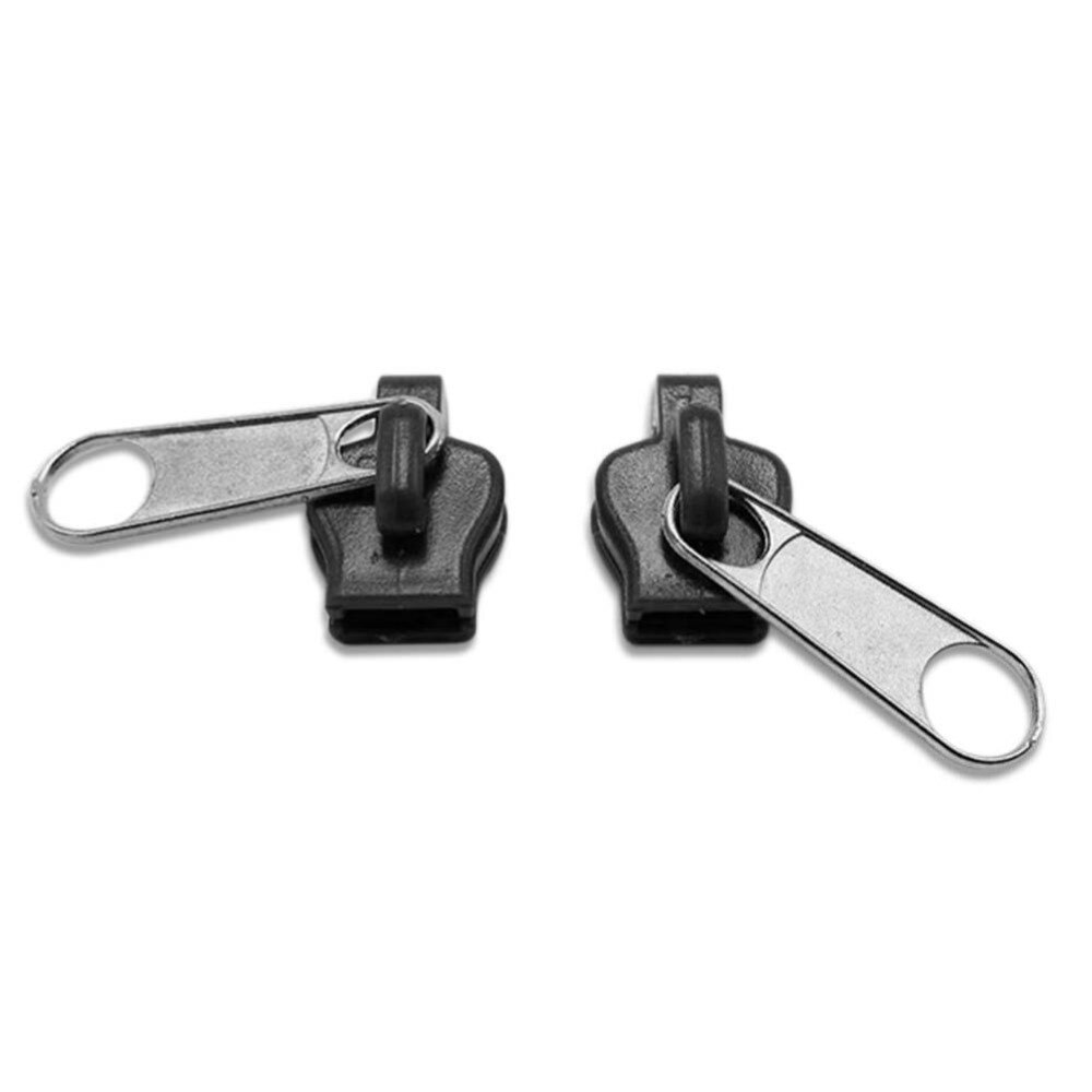 6Pcs 3 Sizes Universal Broken Zip Fixers Clothes Bag Black Replace Zip Sliders