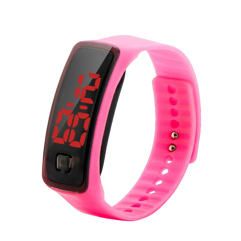 Nouvellement LED montre LED numérique LED écran tactile avec bracelet en Silicone lumineux décontracté poignet unisexe: Rose