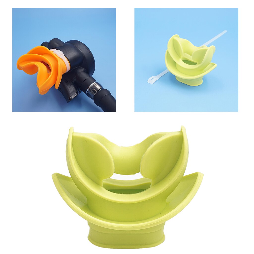 Snokel Mouthpiece Scuba Diving Snorkeling Octopus Silicone Regulator Mouthpiece Equipment Gear: Green