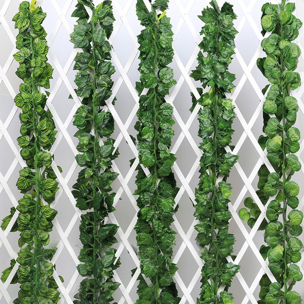 ! ! Enredadera Artificial de uva de 2m, hoja verde, hiedra, vid para decoración de hogar, boda, guirnalda colgante DIY, flor Artificial