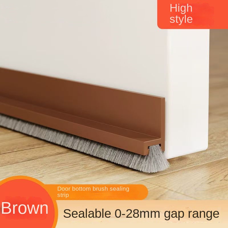 100CM Hair Brush Seal Strip Door Bottom Seal Strip Insectproof Soundproof Door Bottom Seal Strip Door Stop Self-adhesive Strip: Greyish Brown / 50mm