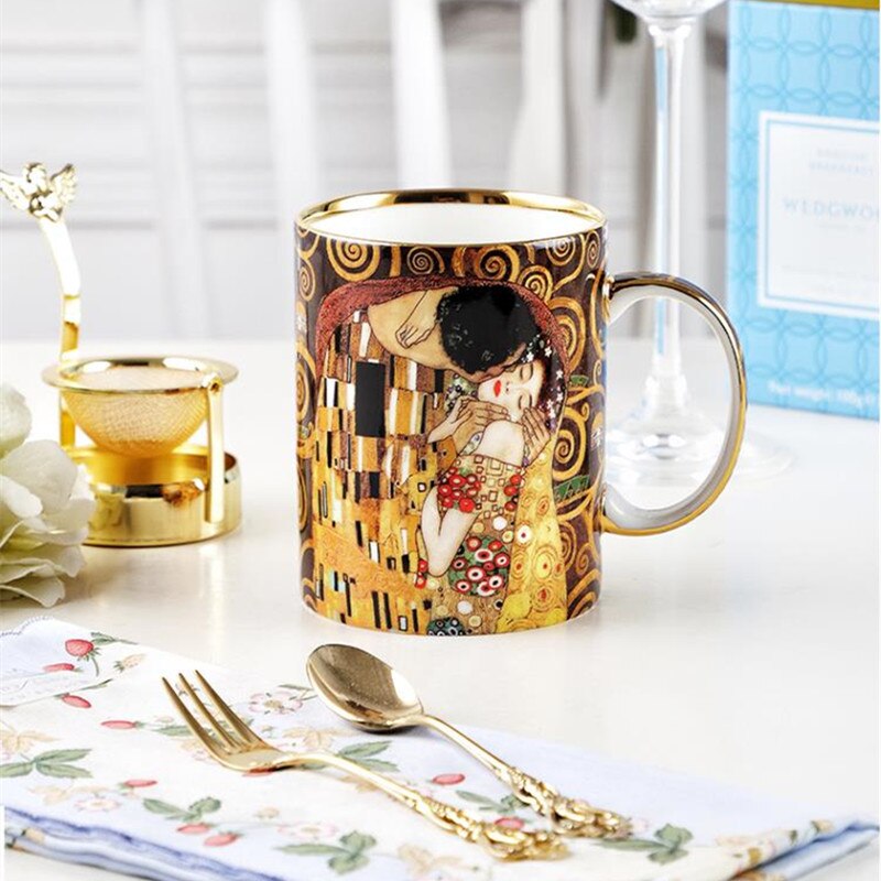 Bone China "Kus" Thee Set Theekopje Schotel Creamer Suiker Pot Theepot Mokken Lepel Dessert Platen Huishoudelijke Theewaar Coffeeware levert: Mug A 350ml
