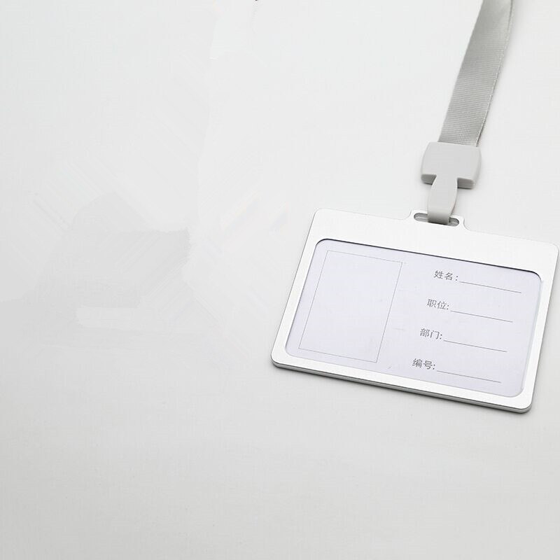 Badge Holder ID Badge Card Holder Horizontal With Lanyard Silicone Neck Strap Heavy Duty ID Card Business Card Office Supplies Red