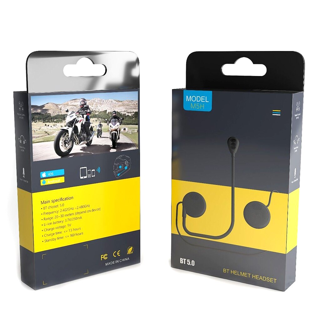 VODOOL Bluetooth 5.0 Moto Helmet Headset Wireless Handsfree Stereo Earphone Motorcycle Helmet Headphones MP3 Speaker