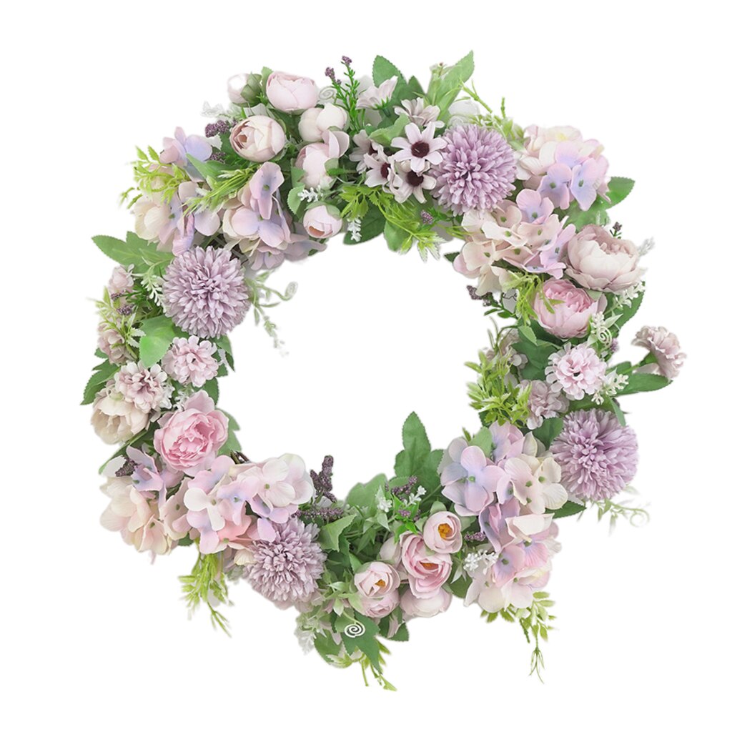 Wreath Flowers Artificial Rose Flower ,Door Wreaths Outdoor,Wreath Spring Summer: Purple
