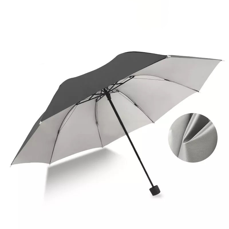 18cm Ultralight Mini Sunshade Umbrella Pocket Umbrella Black Plastic Sunscreen And UV Protection Female Folding Sun Umbrella