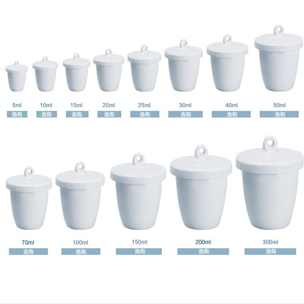 1pcs Lab Porcelain Crucible with cover 5-300ML High temperature resistant