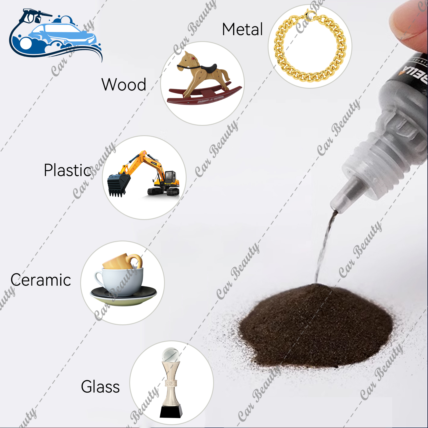Colla fissa veloce con riempitivo Riempimento Adesivo rinforzante Polvere per saldatura Riparazione incollaggio per ceramica Vetro Metallo Plastica dura Legno