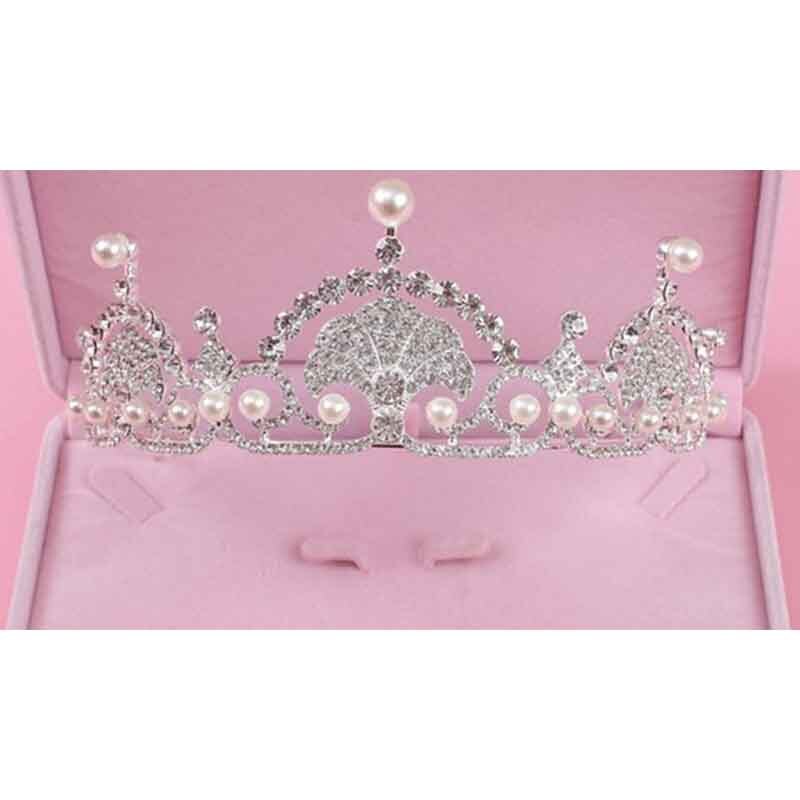 Braut Hochzeit Luxus Glänzende Strass Schmuck Set Simulation Perle Party Haar Schmuck Damen Zarte Tiara Necklack Ohrringe