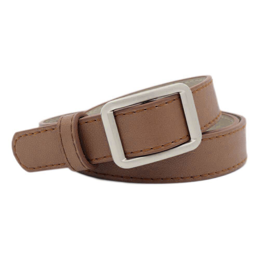 Cinturón de imitación de aleación y cuero para mujer, cinturón con hebilla de doble círculo, botón, vaqueros de ocio, cinturón de para vestido: 07