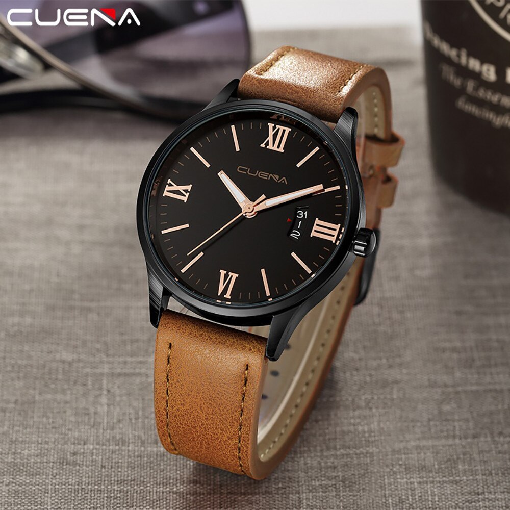 Beste Horloge Mannen Horloges Quartz Rvs Dial Casual Bracele Lederen Polshorloge Mode Montre Homme