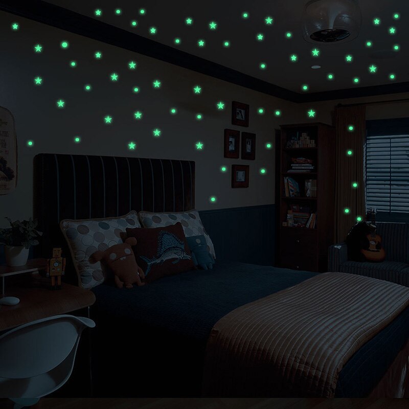 407pcs/set Luminous cartoon Glow Sticker In The Dark Round Dot Wall Stickers For Kids living Room Decoration DIY Decal