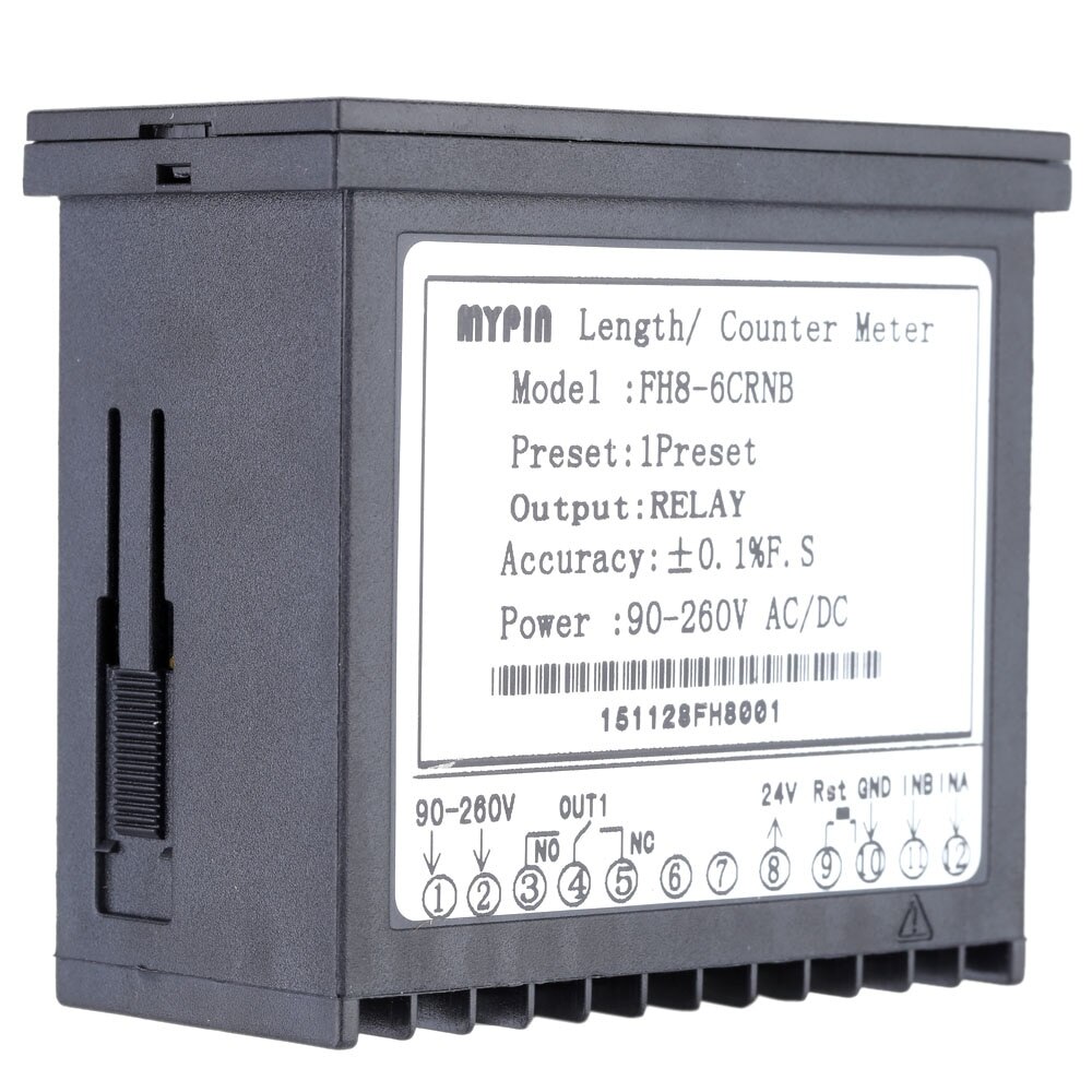 Digital Counter Mini Length Batch Meter 1 Preset Relay Output Count Meter Practical Length Meter 90-260V AC/DC The Hours Machine