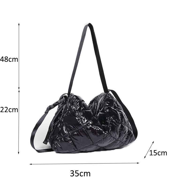 Winter Soft Space Cotton Shoulder Tote Bag Women Cotton Feather Down Bag Crossbody Messenger Bag Handbag Space Pad