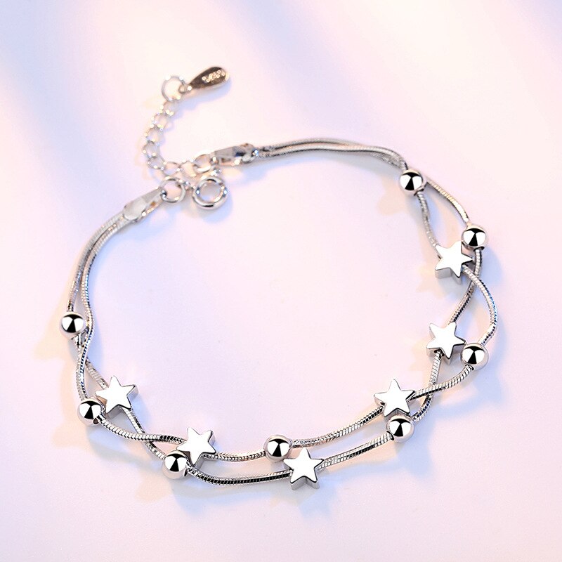 925 carimbo de prata esterlina jóias de alta qualidade moda mulher pulseira retro quadrado simples pulseira comprimento 20cm fecho