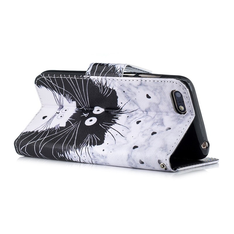 Caso di Vibrazione Del Raccoglitore per Huawei Y5 2018 Cassa Del Telefono di Stile Del Libro per Huawei Honor 7A DUA-L22 5.45 "Della Copertura 3D vision Pelle Custodie Coque