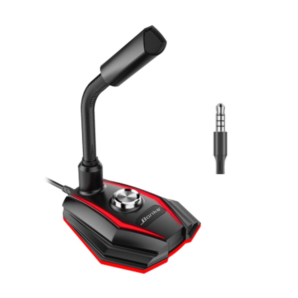 Desktop Microphone 3.5mm/USB/RGB/EQ Studio Vocal Record 360 Omnidirectional Microphone for Gaming Business Conference