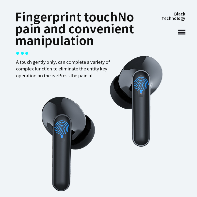 wireless earphones with HiFi sound , touch control, comfortable to wear, LED display charging case, compatible with I