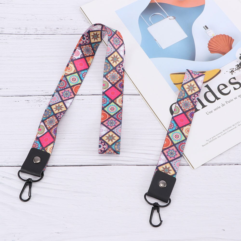 Badge Tag Hang Strap Keychain Plaid Mobile Phone Straps Key Rope Lanyards Wrist Band