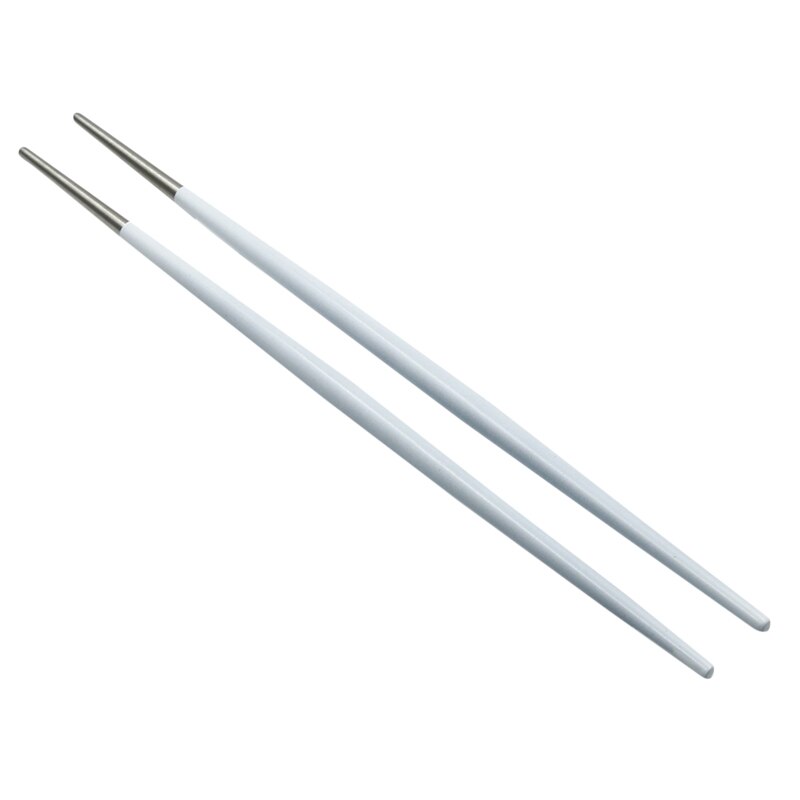 1 par lyxiga 304 rostfria ätpinnar titan guld ros sushi hashi färgglada kinesiska japanska ätpinnar: Vitt silver