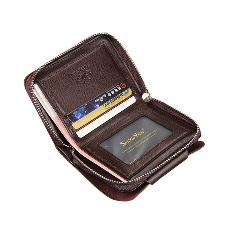 Mode Mannen Korte Portemonnee Pu Leer Effen Kleur Rits Hasp Clutch Money Bag Man Casual Portemonnee Kaarthouder