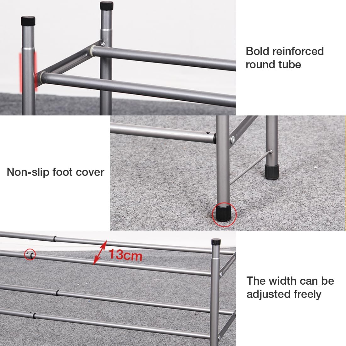 Zapatero apilable, estante de Metal de hierro expandible y ajustable, organizador de zapatos, organizador de zapatos para dormitorio, sala de estar