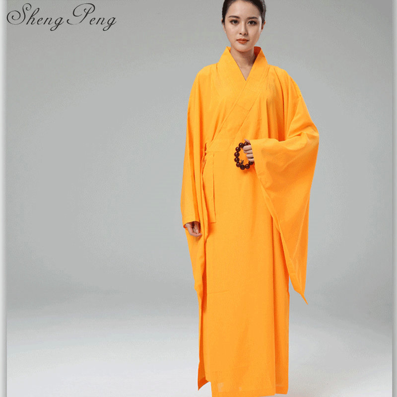 Túnicas de monje budista, ropa de monje budista para mujer, ropa de monje shaolin Q267