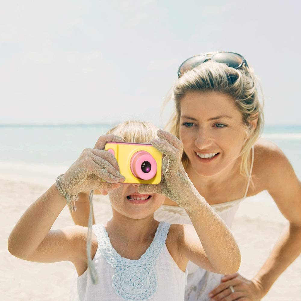Enfants caméra enfants caméra vidéo numérique 1080P FHD enfants antichoc vidéo caméscope avec 2 pouces IPS écran enfants appareil photo numérique rose