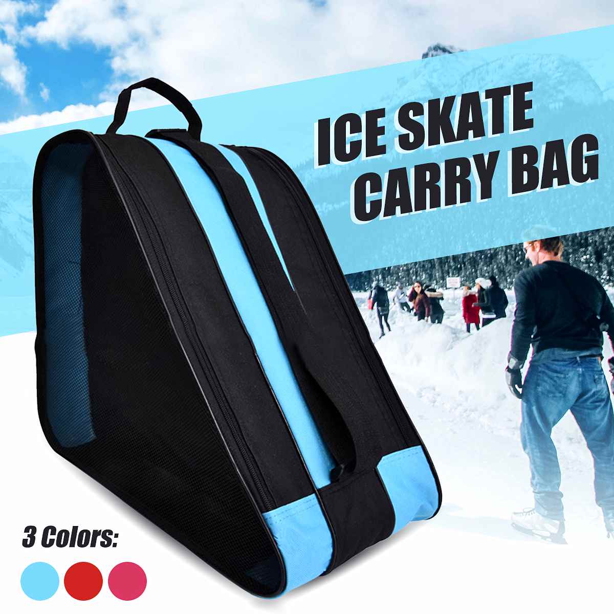 Ski sne støvler taske vinter skiløb skøjte sko taske stor kapacitet bærbar bæretaske til sportsskøjter tilbehør