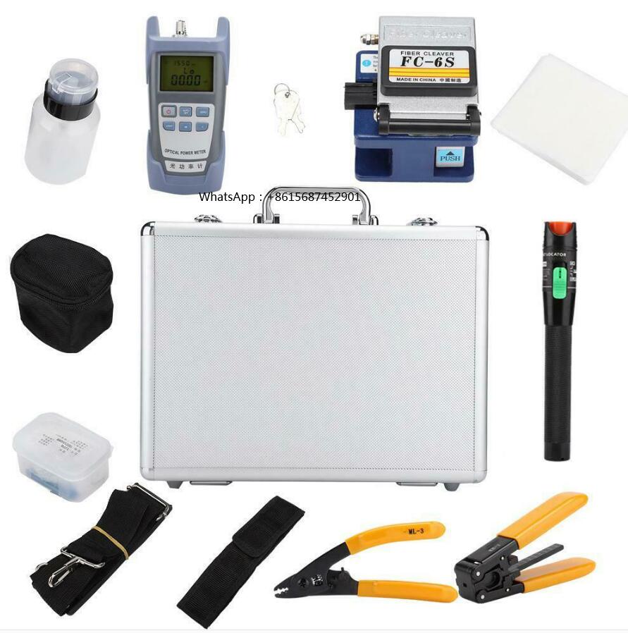 Glasvezel Beëindiging Tool Kit - 18 In 1 Fiber Opticftth Glasvezel Tool Kit Cleaver Power Meter Fc-6s Cutter visuele 10Mw