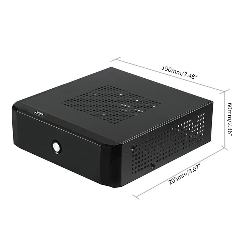 Power Supply Home Office Host Enclosure HTPC Computer Case Box 2.0 USB Desktop Gaming PC Chassis FH01 Mini ITX