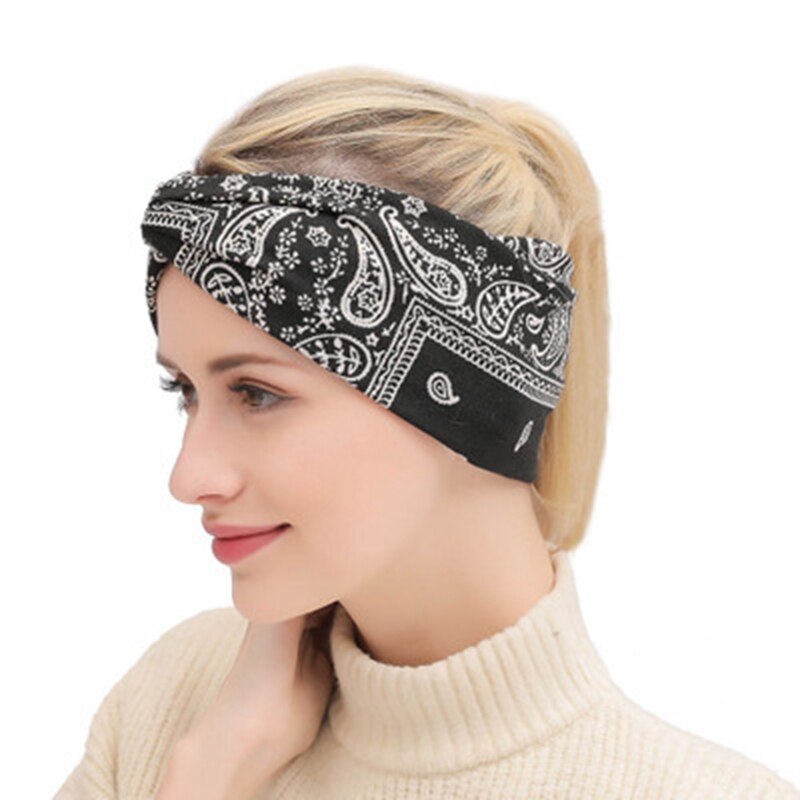 Paisley Haar Bandana Boho Haaraccessoires Yoga Outdoor Sport Haarband Hoofdband 4Pc