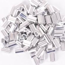 100 stk pakke premium single aluminiums ærmer til monofilament rigging spor leder krymper 1.0mm 1.2mm 1.5mm