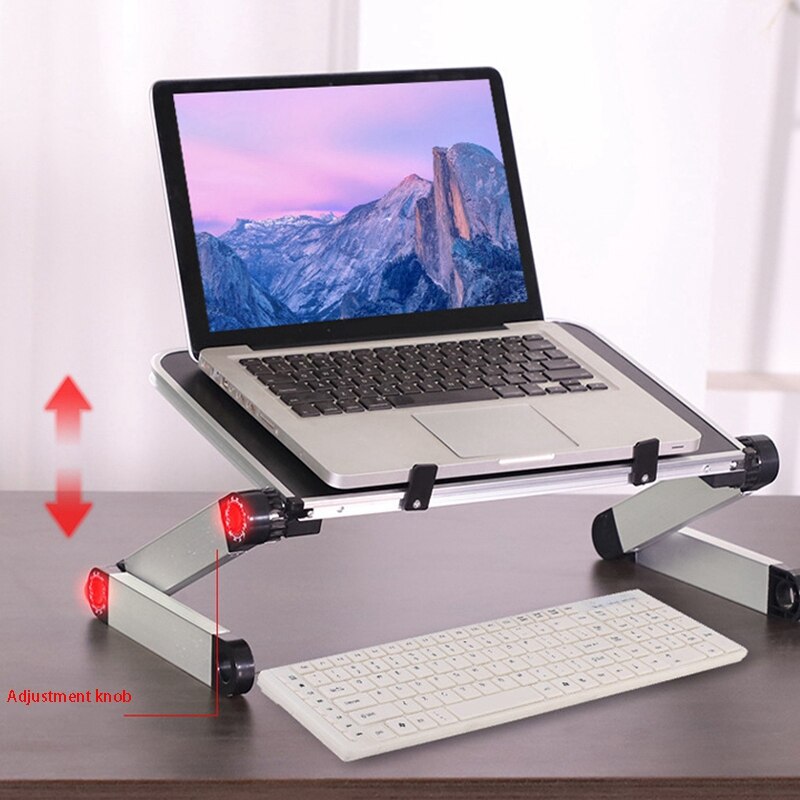 Mini Laptop Stand Table Foldable Laptop Stand Ergonomic Lap Desk For Bed Height Adjustable Angle Desk Sofa Desk White