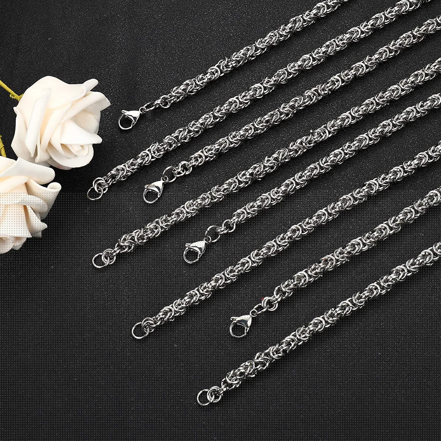 6Mm 7Mm 8Mm Byzantijnse Ketting Rvs Ketting Voor Mannen Vrouwen Hip Hop Sieraden