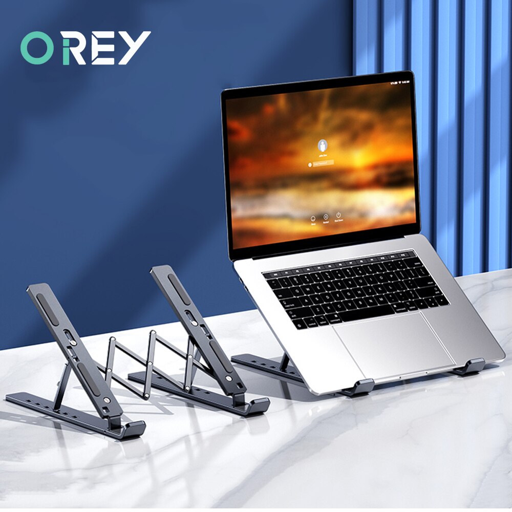 Tragbarer laptopständer aus aluminium, faltbar, notebook-stütze, laptop-basis, macbook pro-halterung, verstellbare halterung, computerzubehör