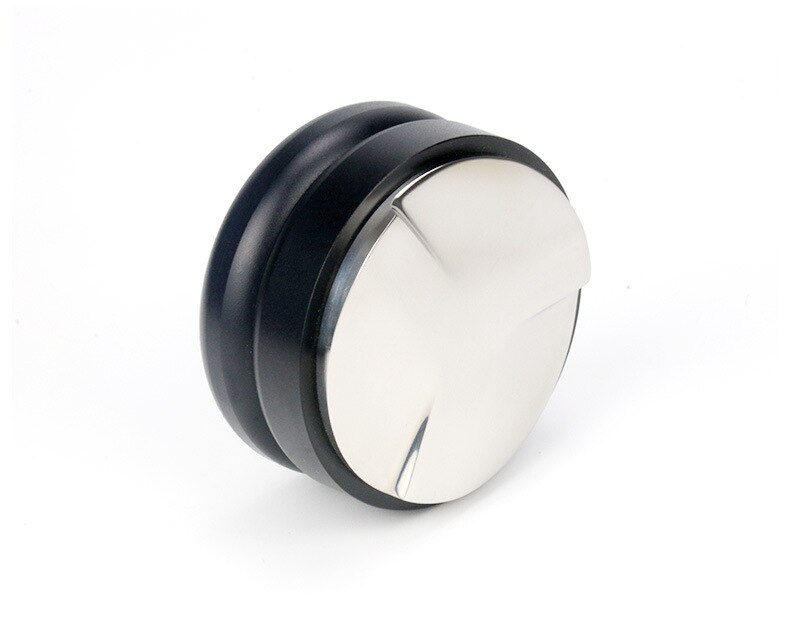 Kaffe tukle 58mm justerbar rustfritt stål kaffe espresso tukle macaron konvekse tre vinklede bakker utgangspunkt distribusjonsverktøy: Svart-tre blader