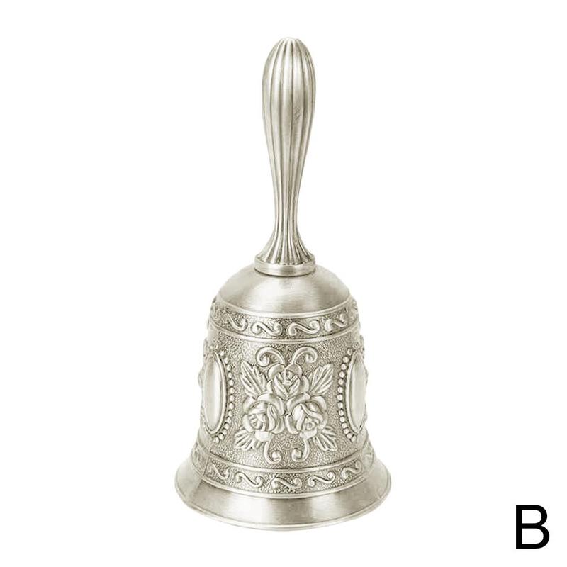 1Pcs Hand Bell Metal Tone Copper Ring Alarm Hand Hold Bells Call Tea Xmas Bell Dinner Service Bell Desktop Bells Bells Game J4N9: B