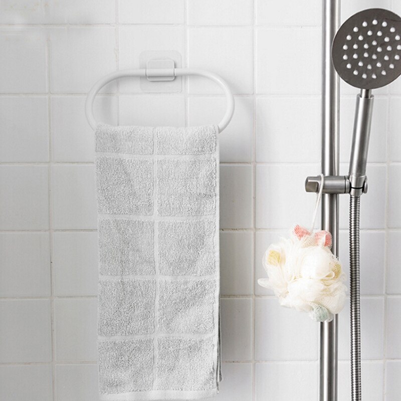 Grey Perforated Towel Rack Kitchen Seamless Wipe Rack Storage Rack Bathroom Kitchen Cabinet Hanger