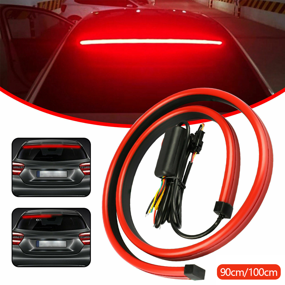 90cm/100cm Multi-mode Left/Right Turn Signals Double Flash Brake Light Car LED Strip Light for Vehicle DC 12V Traffic Safety