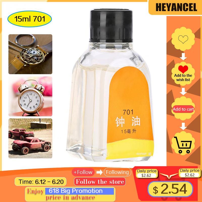 15Ml 701 Horloge Olie Voor Zakhorloge Alle Horloges Smerende Klok Smeerolie Cleaning Horloge Tool Accessoires Voor Horlogemaker