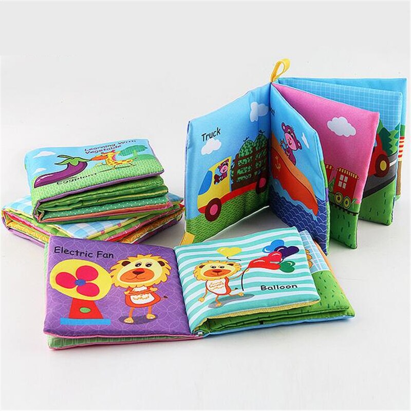 3pz Molle Del bambino Libro di Panno Animale Colori Forma di Apprendimento Precoce Giocattoli Educativi Giocattolo Sviluppo di Intelligenza per 0-12 mesi ZXH