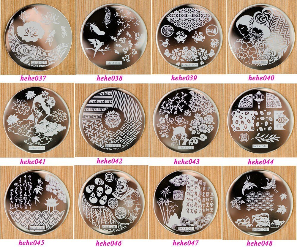 24Pcs 24 Patronen Rvs Nail Art Stamping Plates Nail Seal Manicure Printer Tool Sjablonen Nail Stempel Stencils (25-48)