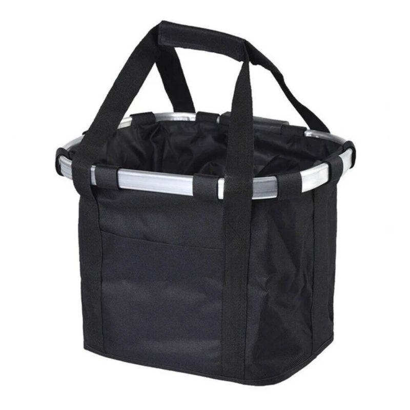 Mir avant pliable pour vélo de montagne, sac de transport pour animaux de compagnie, poignées amovibles, panier de vélo portable, charge de 3kg: Black