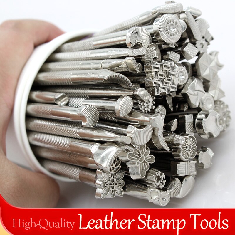 Leather Different Shape Stamp Punch Set Saddle Making Tools for Leather Craft Working Moon Flower Butteryfly Shape Stamping Kit
