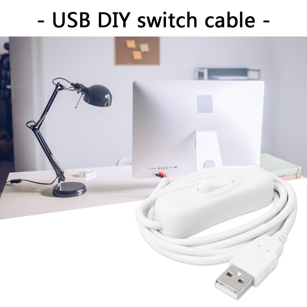 3ft 5V Usb Voeding Kabel 2 Pin Draad Usb 2.0 Male Charger Opladen Cord Extension Diy Met Op/Uit Schakelaar