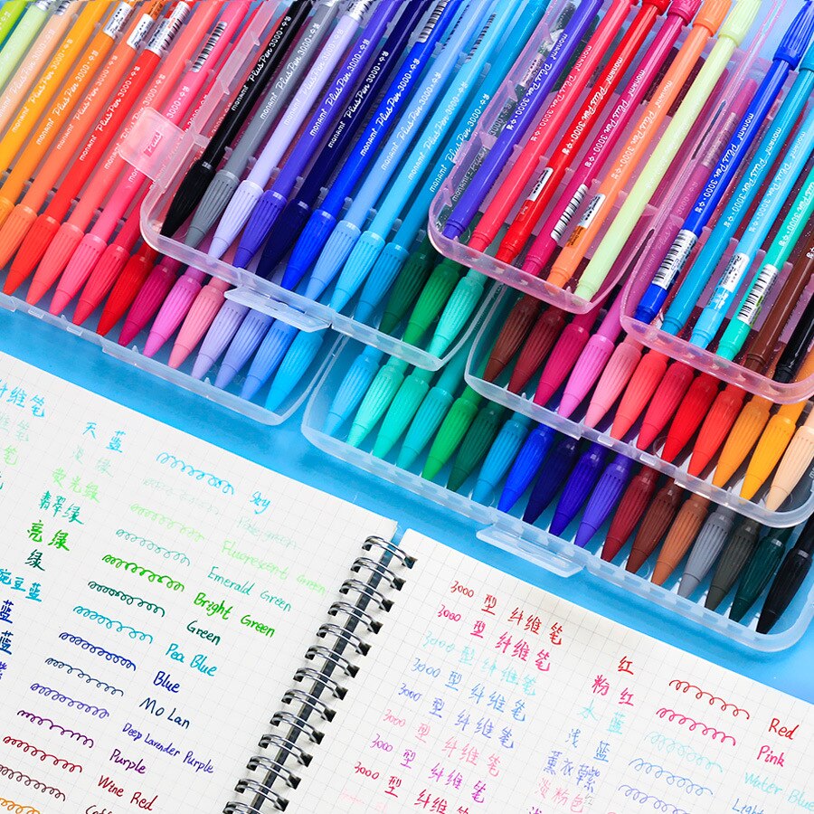 Monami 3000 Aquarell Kuli-einstellen Malerei Graffiti Markerpen Faser Farbe Haken Linie Stift Tagebuch Kunst Stift Schüler lieferungen