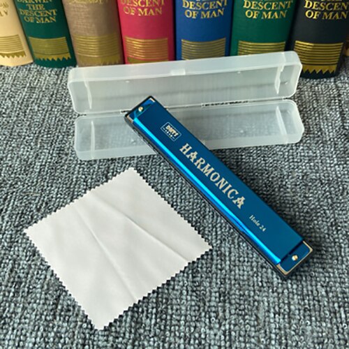 24- skrog munnspill c nøkkel metall harmonika treblåsinstrument til nybegynnere låve voksne 8- fargestøtte: 4